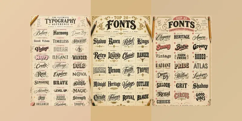 Vintage Hand Lettering Font Charts ChatGPT Image Prompt | PromptBase