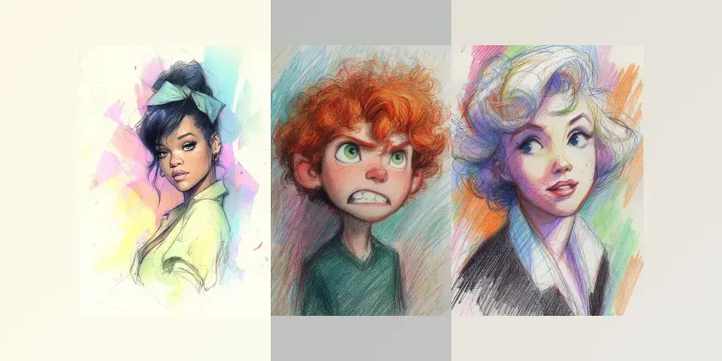 Soft Sketch Pastel Character Art Generator App | PromptBase