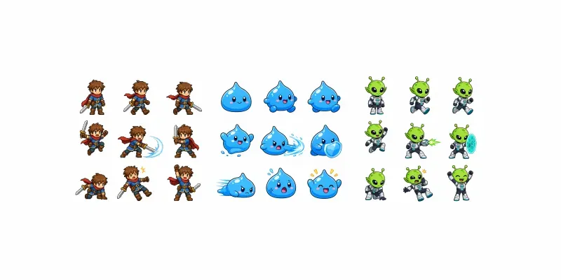 Game Character Sprite Sheet Maker Generator App | PromptBase