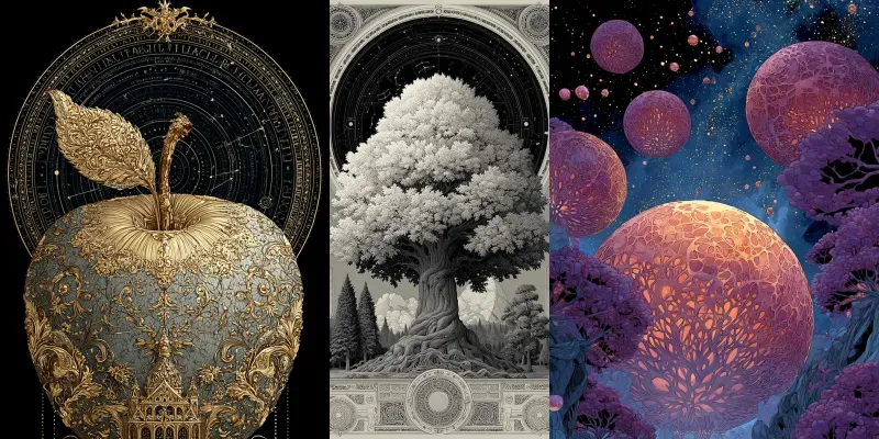 Sacred Surreal Divine Line Art Generator App | PromptBase