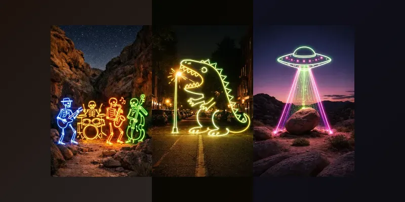Light Painting Scene Generator App | PromptBase