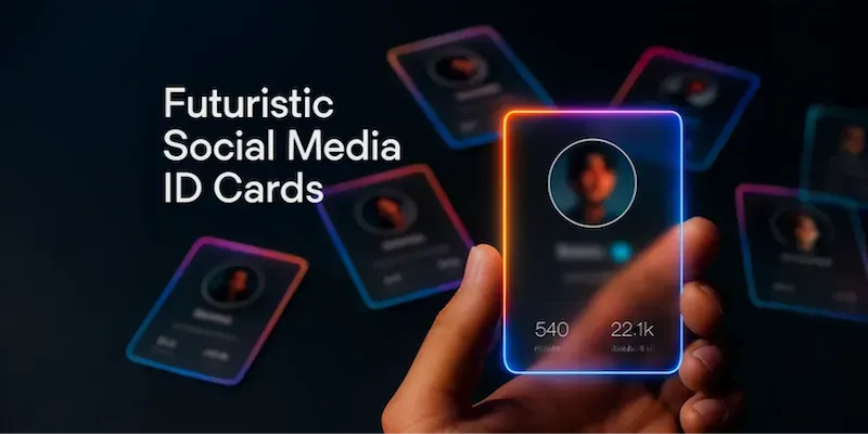 Futuristic Social Media Id Cards Generator App | PromptBase