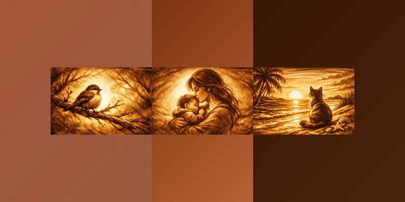 Storytelling Sand Texture Drawing Generator App | PromptBase