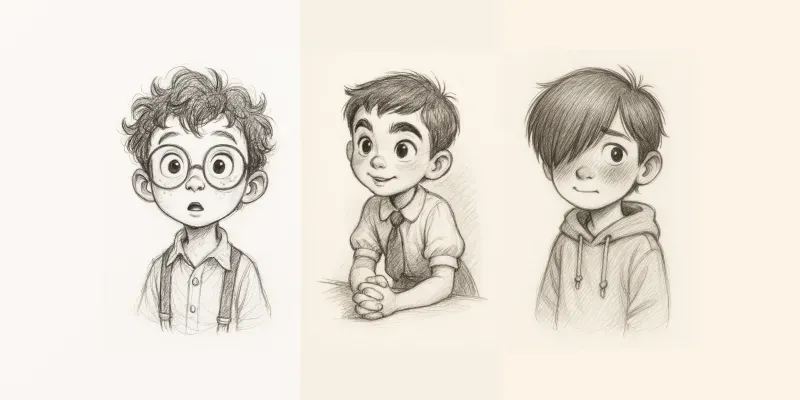 Hand Drawn Character Sketches Generator App | PromptBase
