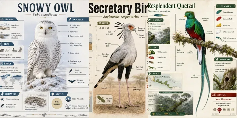 Bird Field Guide Posters ChatGPT Image Prompt | PromptBase