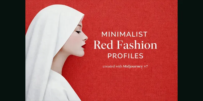 Minimalist Red Fashion Profiles Generator App | PromptBase