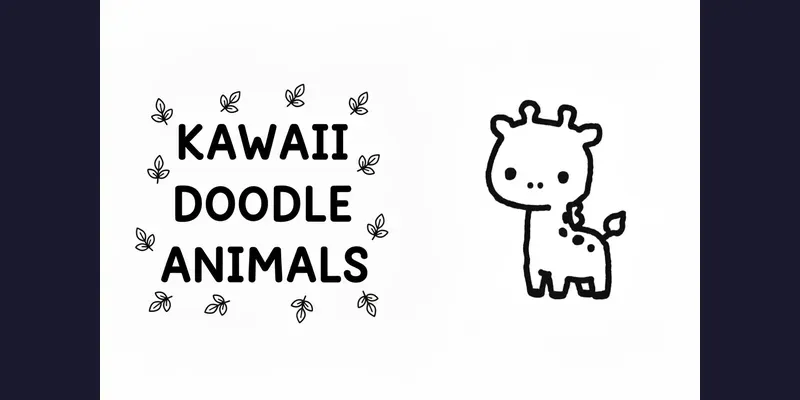 Kawaii Doodle Animal Line Art Pack Generator App | PromptBase