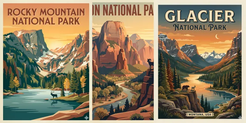 Retro Park Poster Prompt Pack Generator App | PromptBase