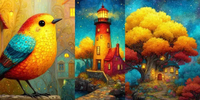 Impasto Whimsical Storybook Art Midjourney Prompt | PromptBase