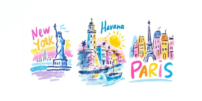 City Travel Poster Set Generator App | PromptBase