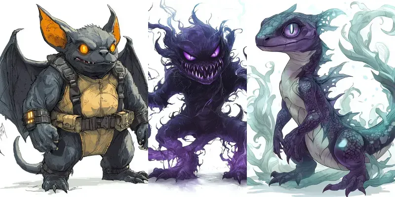 Fakemon Halloween Creatures Generator Midjourney Prompt | PromptBase