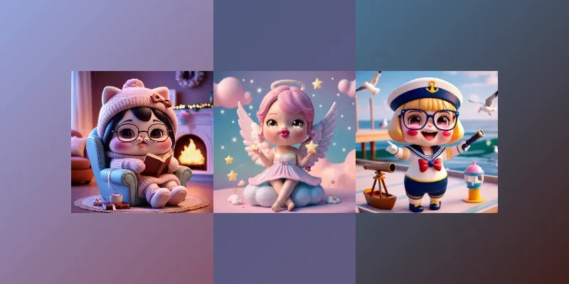 3d Cute Kawaii Style Character Generator App | PromptBase