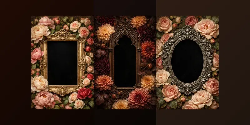 Vintage Botanical Collage Frames Generator App | PromptBase