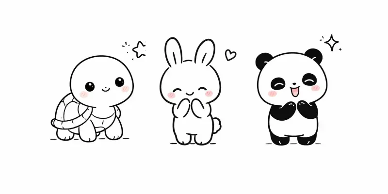 Minimalist Cute Doodle Character Prompts Generator App | PromptBase