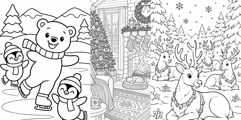 Winter Coloring Pages Generator App | PromptBase