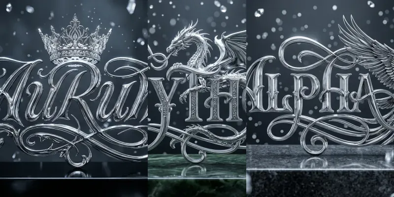 3d Platinum Sculptural Calligraphy Generator App | PromptBase
