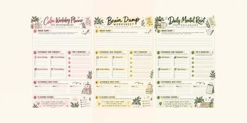 Brain Dump Worksheet Printable Planner Generator App | PromptBase