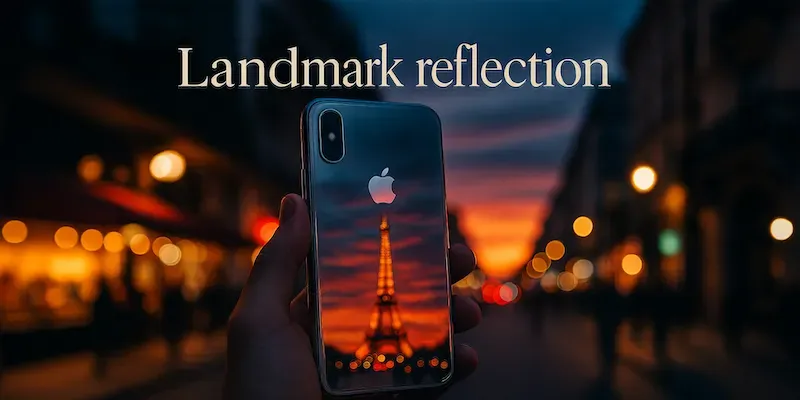 Cinematic Reflections On Iconic Landmark Generator App | PromptBase