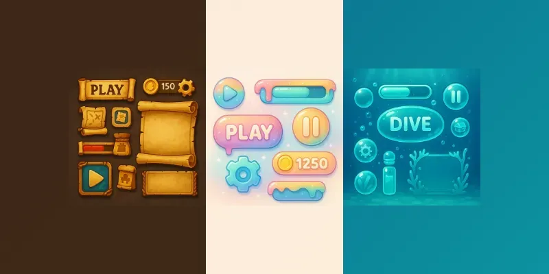2D Mobile Game Ui Elements ChatGPT Image Prompt | PromptBase