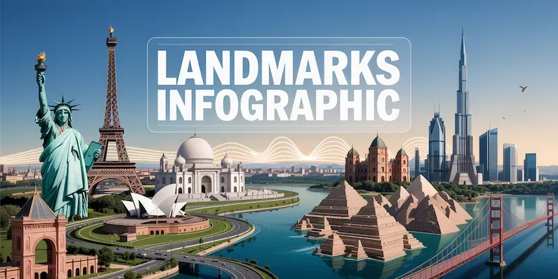 Aerial Landmark Infographics ChatGPT Image Prompt | PromptBase