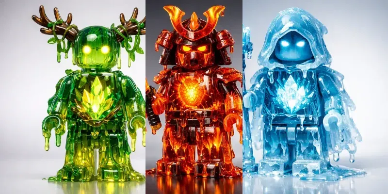Melting Lego Crystal Figures Generator App | PromptBase