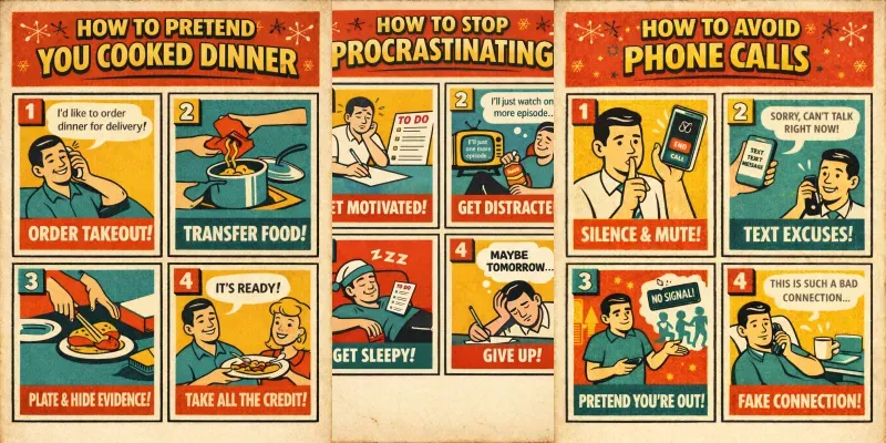 Vintage Funny Tutorial Poster Generator App | PromptBase