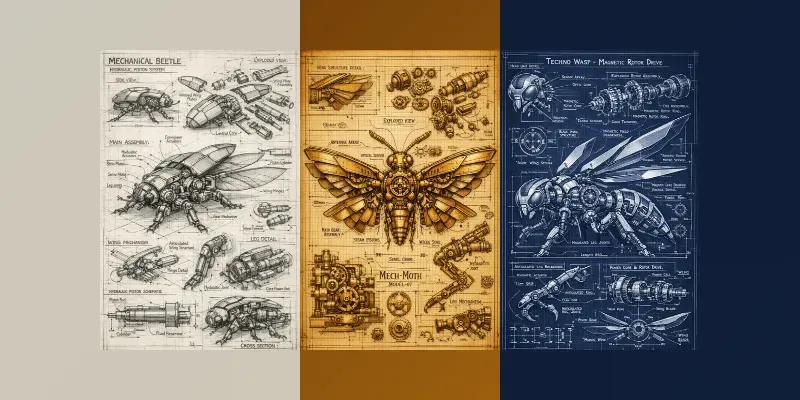 Robotic Insect Technical Blueprint Generator App | PromptBase