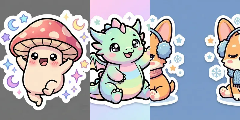Stickerstyle Cute Character Maker Generator App | PromptBase