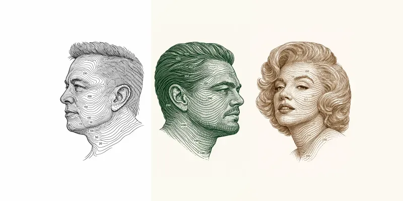 Topographic Portrait Map Generator App | PromptBase
