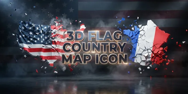 3d Flag Country Map Icon Generator App | PromptBase