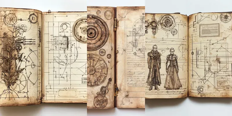 Antique Engineers Journal Blueprints Generator App | PromptBase