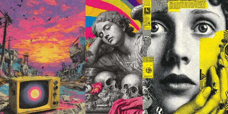 Acid Dada Collage Chaos Prompt Pack Set Generator App | PromptBase
