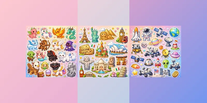 Kawaii Sticker Collage Maker Generator App | PromptBase