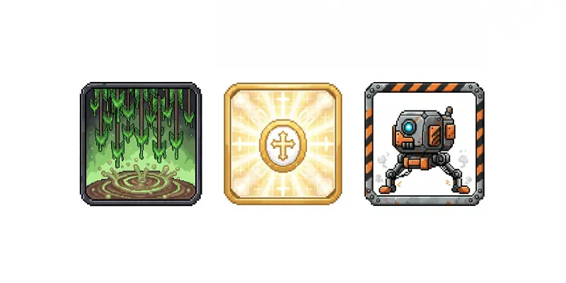 Pixelforge Skill Ability Icon Engine Generator App | PromptBase