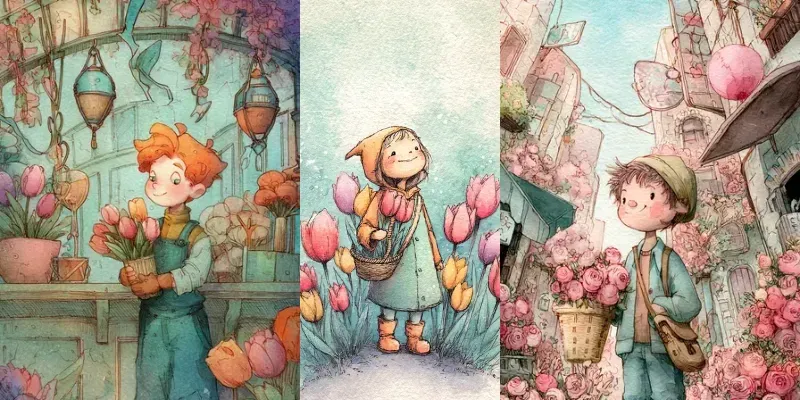 Flower Kids Storybook Prompt Generator App | PromptBase