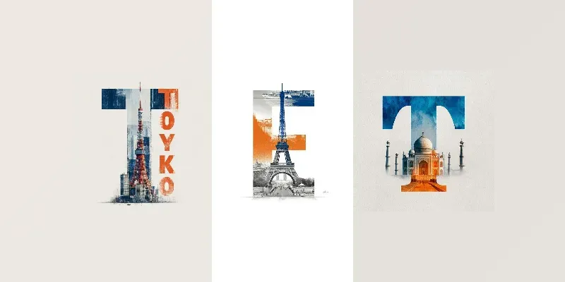 Famous Landmarks Letter Art Design Generator App | PromptBase