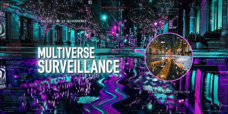 Multiverse Surveillance Split Art Gemini Image Prompt | PromptBase