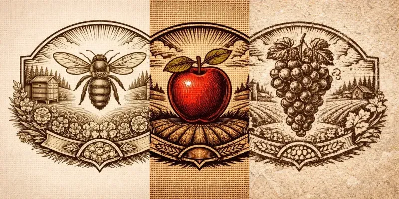 Rustic Organic Farm Patch Logos Generator App | PromptBase