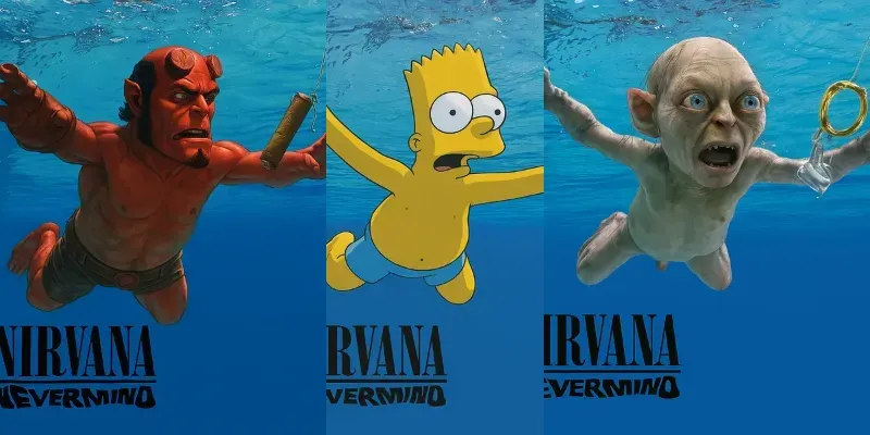 Nirvana Nevermind Album Cover Parodies ChatGPT Image Prompt