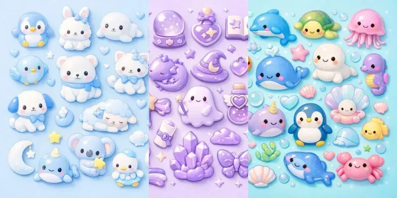 Cute Kawaii Charm Pack Prompt Generator App | PromptBase