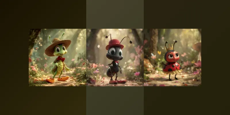 Insect Characters In Enchanted Forest Generator App | PromptBase