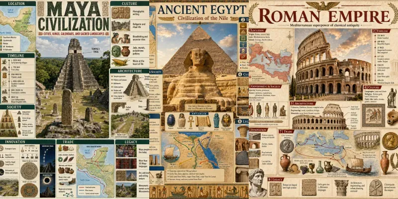 Ancient Civilization Infographic Generator App | PromptBase