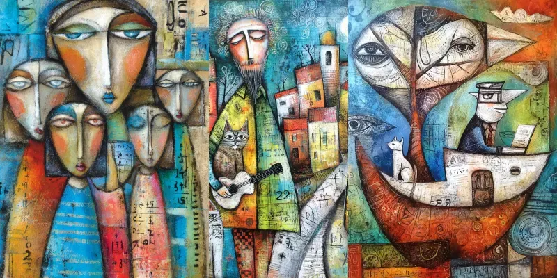 Figurative Expressionism Symbol Paintings Midjourney Prompt | PromptBase