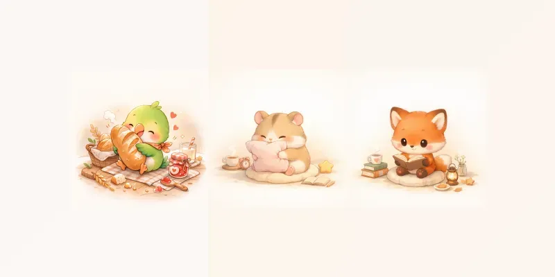 Cozy Kawaii Storybook Chibi Characters Generator App | PromptBase