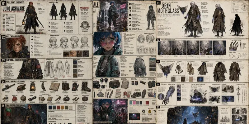 Gritty Character Sheet Generator App | PromptBase