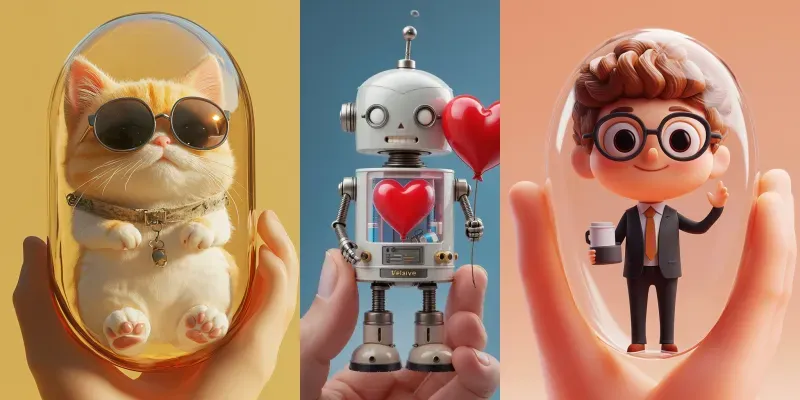 Cute 3d Capsule Character Figures Generator App | PromptBase