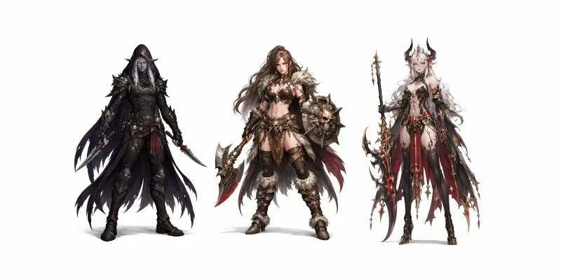 Fantasy Character Sheet Dnd Concept Art Generator App | PromptBase