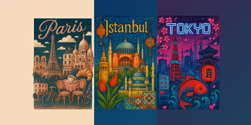 Wandersketch City Poster Builder Generator App | PromptBase