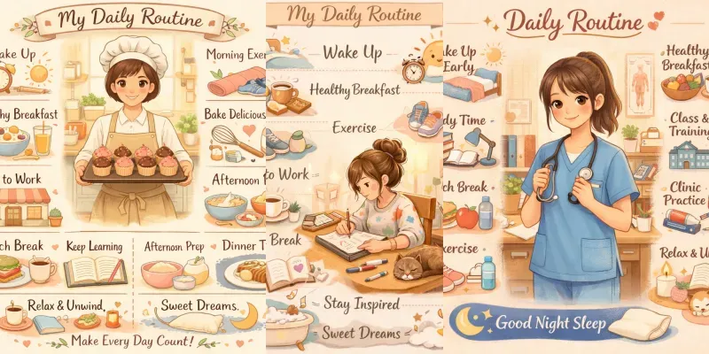 Cute Daily Routine Poster Generator App | PromptBase
