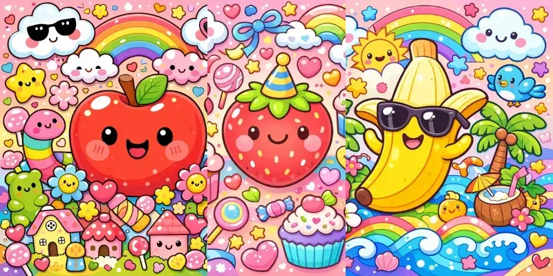 Kawaii Doodle Cute Poster Maker Generator App | PromptBase